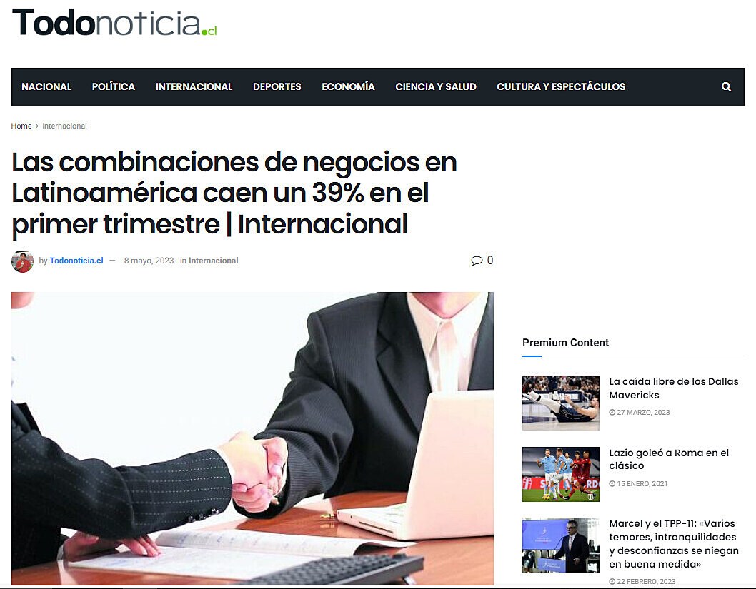 Las combinaciones de negocios en Latinoamrica caen un 39% en el primer trimestre | Internacional